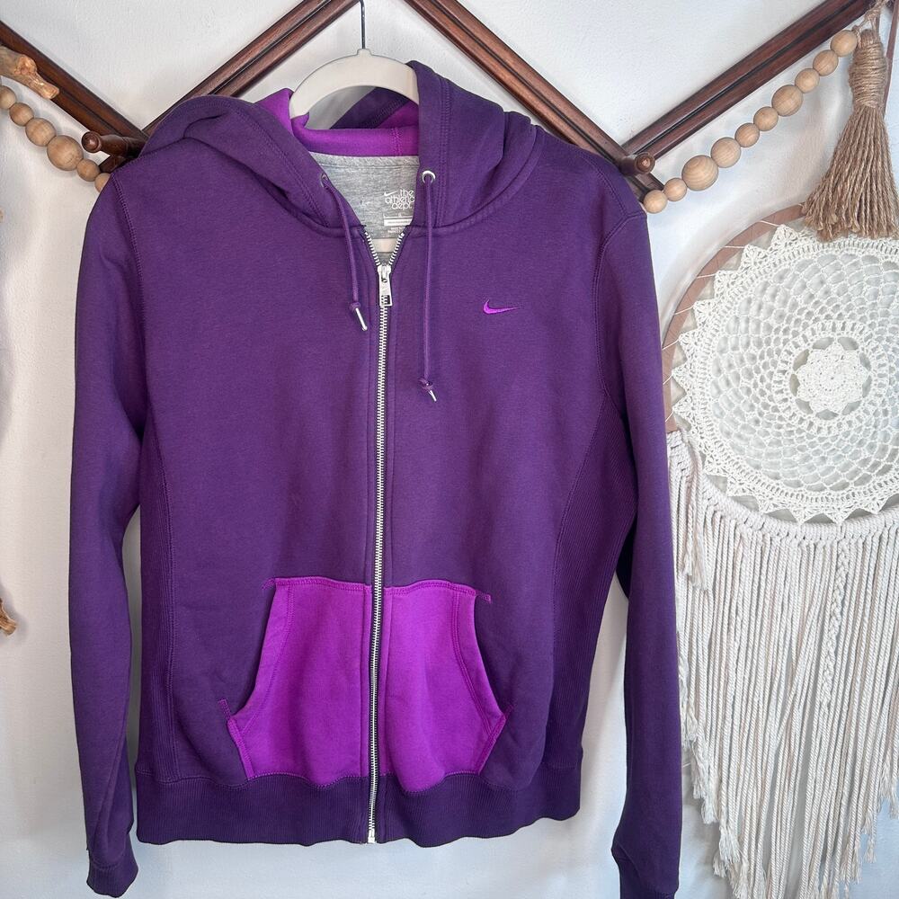 Nike Purple Colorblock Full Zip Hoodie